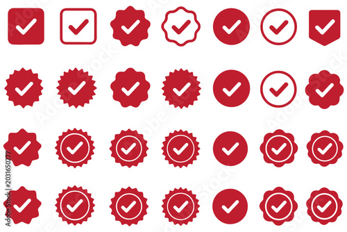 Cuadro en lienzo Black Check Mark Icon Set Collection