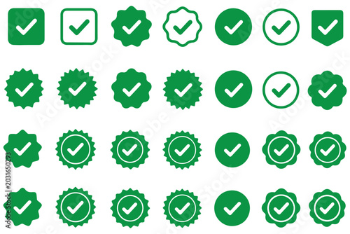 Cuadro en lienzo Black Check Mark Icon Set Collection