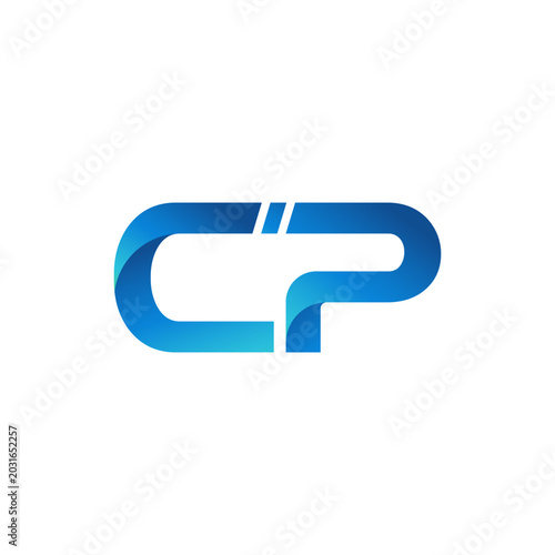 Modern CP Letter Logo in Blue Gradient