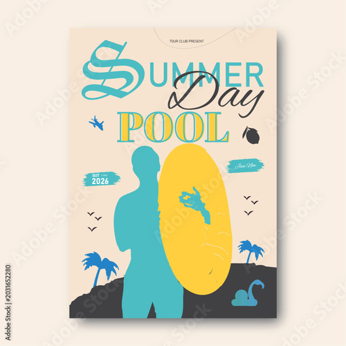 Summer Day Pool Party Poster Template