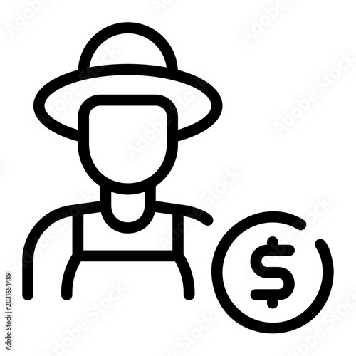 farmer line icon