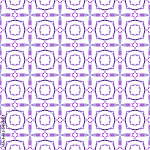 Hand drawn tropical seamless border. Purple emotional boho chic summer design. Textile ready incredible print, swimwear fabric, wallpaper, wrapping. Tropical seamless pattern.
