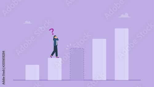 Fotografia Businesswoman thinks over how to overcome obstacles on the way to business success
