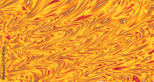 Картината върху платно Vibrant abstract photograph showing swirling liquid patterns of intense yellow a