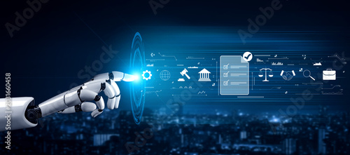 Obraz na plátně Using AI for regulatory compliance and business legal agreement analysis