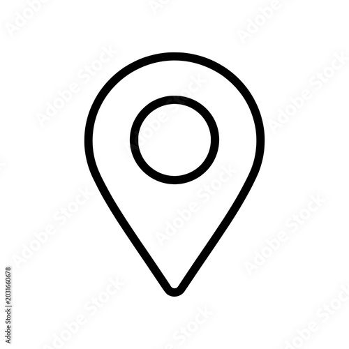 Fotografía Minimal location pin icon with simple shape and center circle