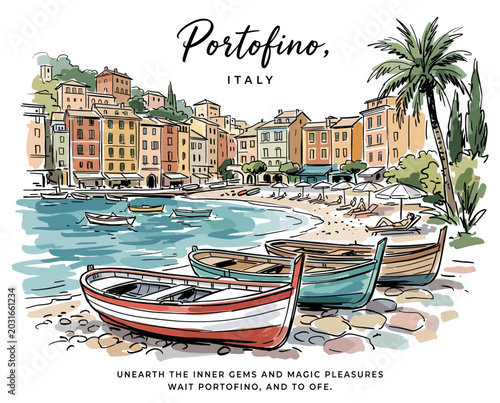 Bild auf Leinwand Portofino Italy inner gems and magic pleasures
