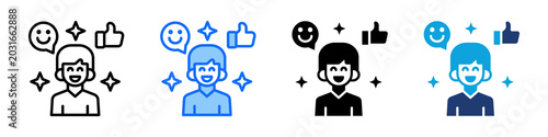 Принти на полотні Good Mood Icon Set Multi Style Vector Illustration