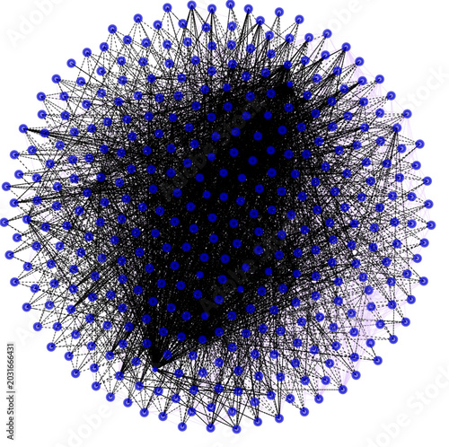 Abstract polygonal communication network, connected lines and dots,  technology wireframe, globe model background
