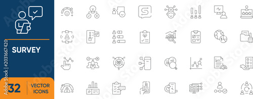 Schilderij op canvas Survey Icon Set