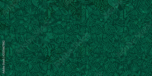 seamless dark green foliage pattern with subtle contrast tropical leaf background