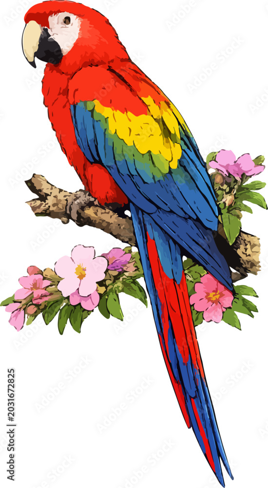 Obraz premium Ara macao illustration art