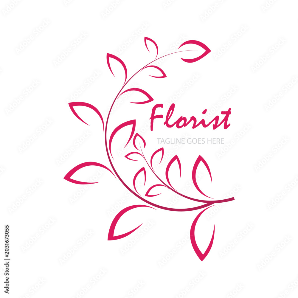 Fototapeta premium Florist flower logo vector 