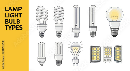 Photos Lamp Light Bulb Types Icon Set