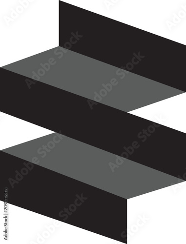 Abstract Letter S Shape as Staircase - Modern Geometric Progress Concept