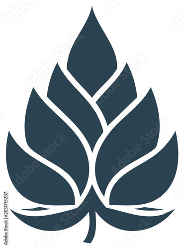 Simple Stylized Hop Cone Vector Icon for Beer and Brewery Branding