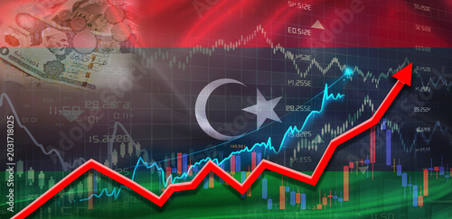 Foto Libya financial growth on market graph