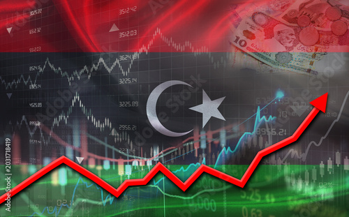 Photos Libyan economic growth on financial graph
