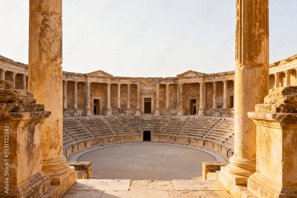 Naklejka premium Ancient amphitheater with stone columns
