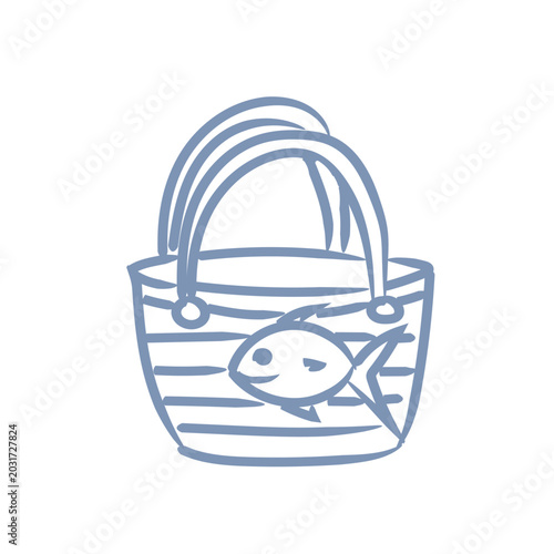 Beach bag vacation travel ui mascot logo icon doodle
