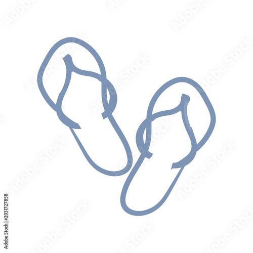 Flip flop sandals vacation travel ui mascot logo icon doodle
