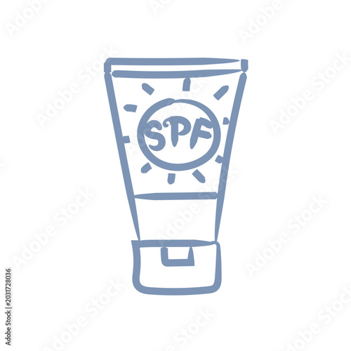 SPF cream vacation travel ui mascot logo icon doodle
