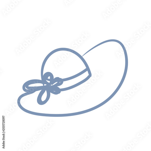 Sun hat vacation travel ui mascot logo icon doodle
