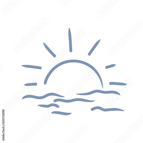 Wave symbol vacation travel ui mascot logo icon doodle
