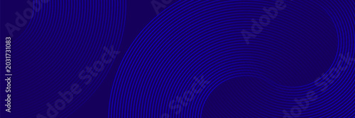 Tableau sur toile Abstract circle lines on dark blue background