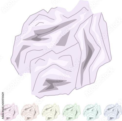 Bild auf Leinwand waste crumpled paper balls cartoon