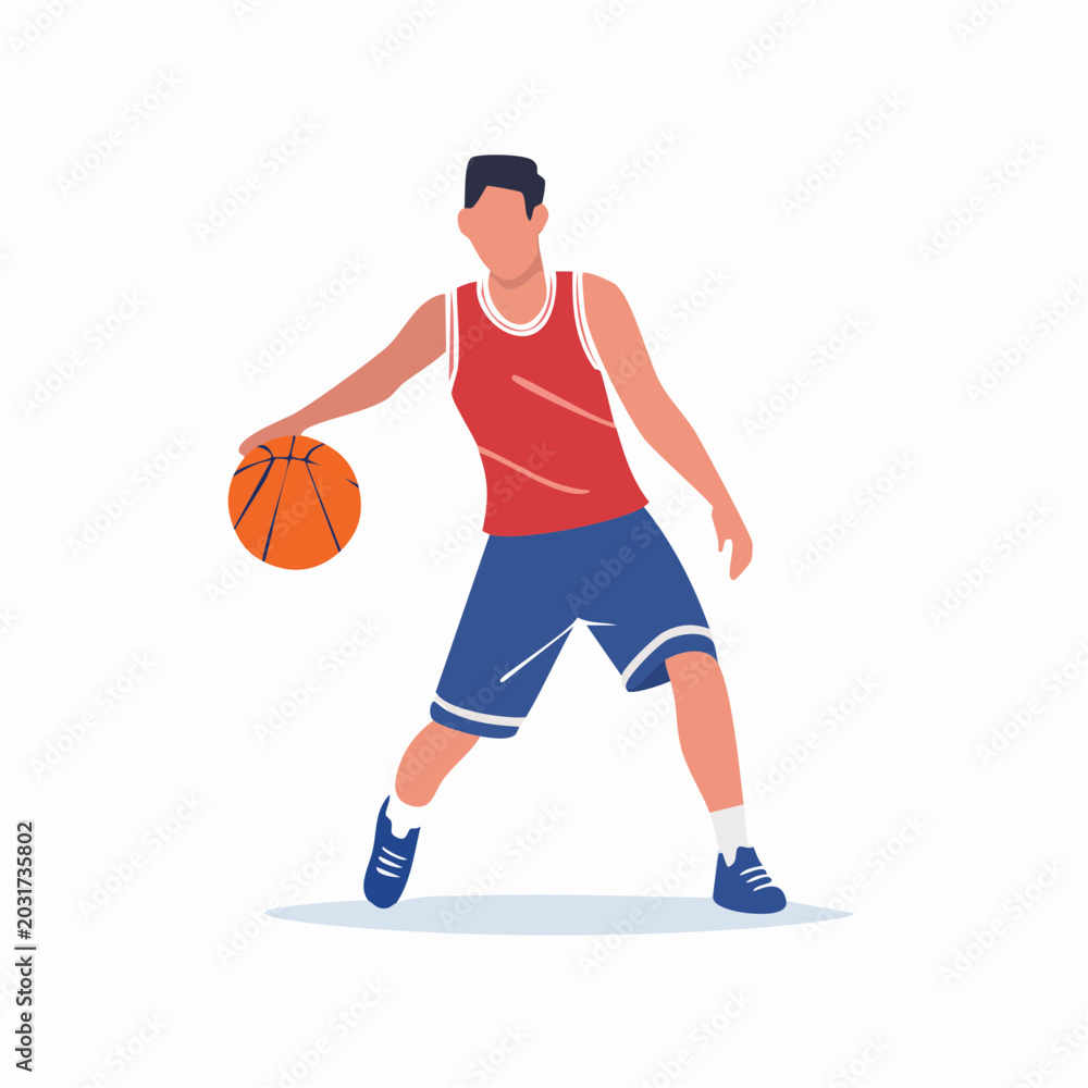 Fototapeta premium Basketball Player Dribbling Ball