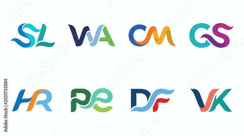 Foto Multicolored letters and symbols logo.
