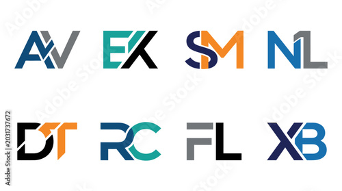 Quadro su tela Letters and characters in logos.