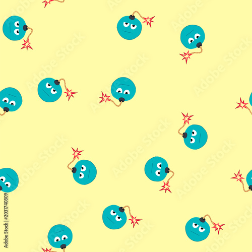 Quadro su tela pattern tnt bomb character cartoon