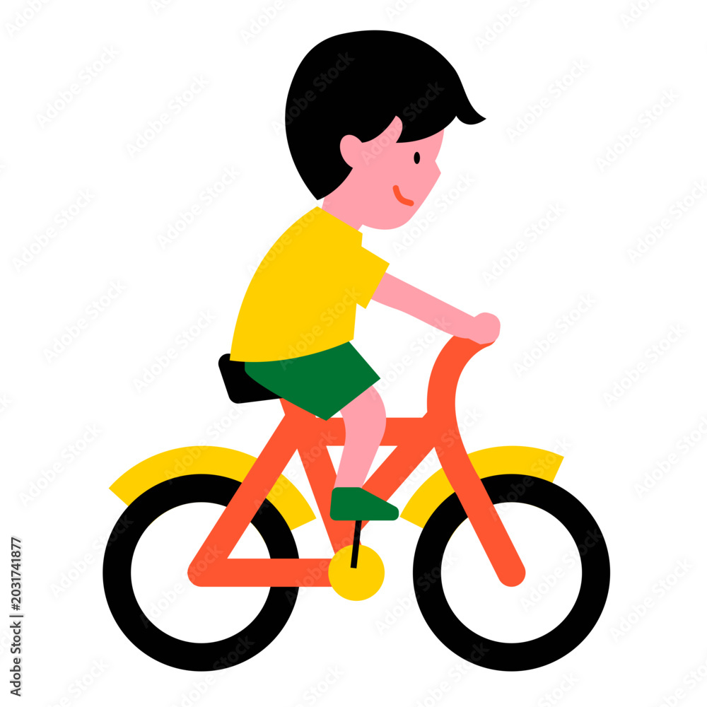 Obraz premium boy with bike