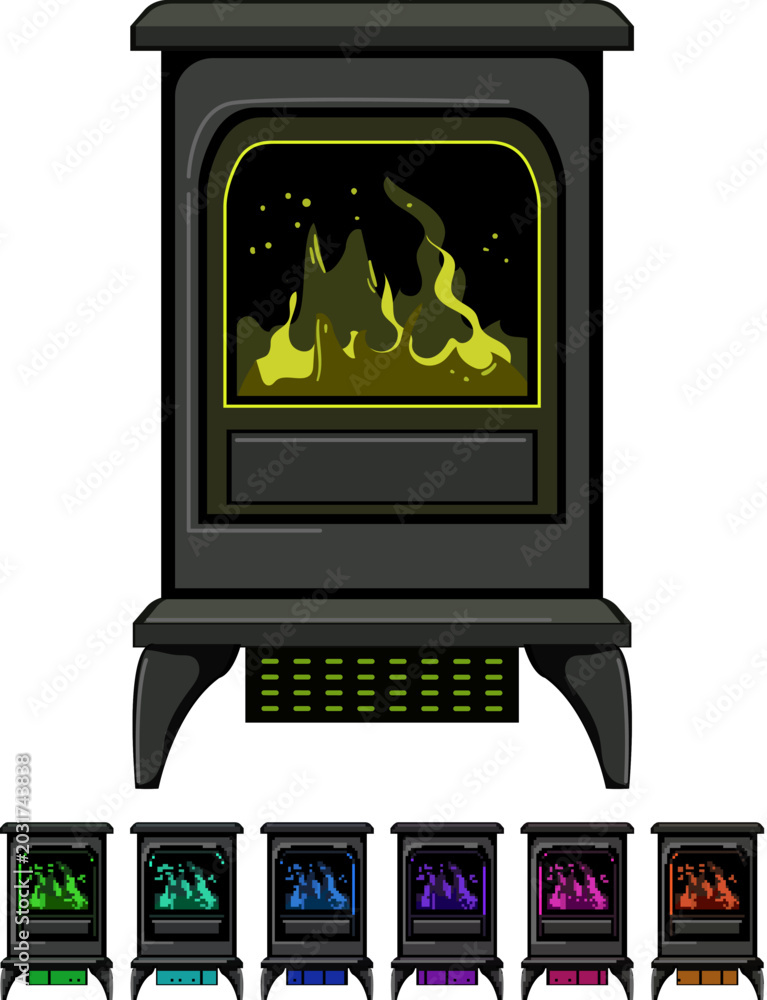 Fototapeta premium house fireplace cartoon. house fireplace sign colorful illustration