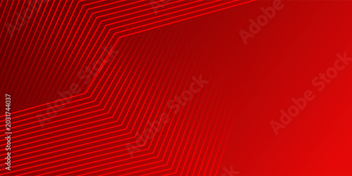 Red abstract background with glowing geometric lines. Modern shiny red gradient diagonal rounded lines pattern. Futuristic technology concept. Suit for poster, cover, banner, presentation