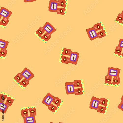 Fotografija pattern hawaiian tribal mask cartoon