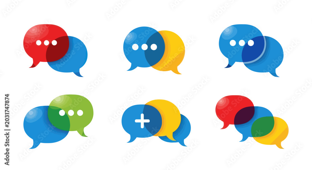 Obraz premium Colorful Speech Bubble Icon Set