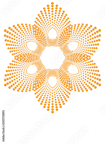 Modern Spirograph Flower Shape Line Design