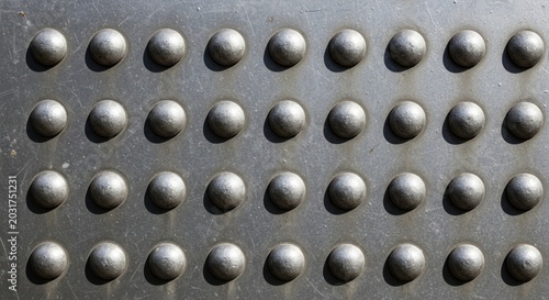 Gray metal surface with bumps.