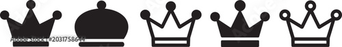Photography Royal Crowns, Vector Crown Icons, Black Silhouette Crowns, Regal Symbols