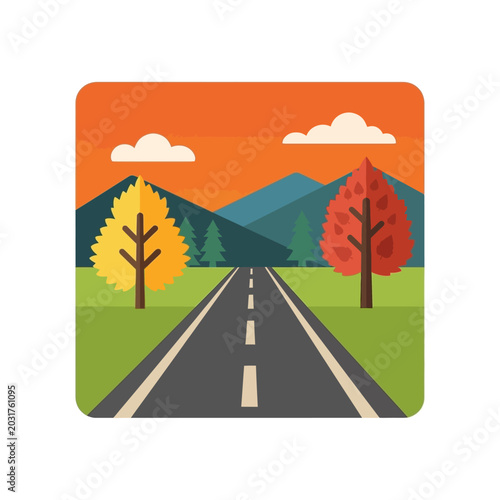 Road with trees on both sides.