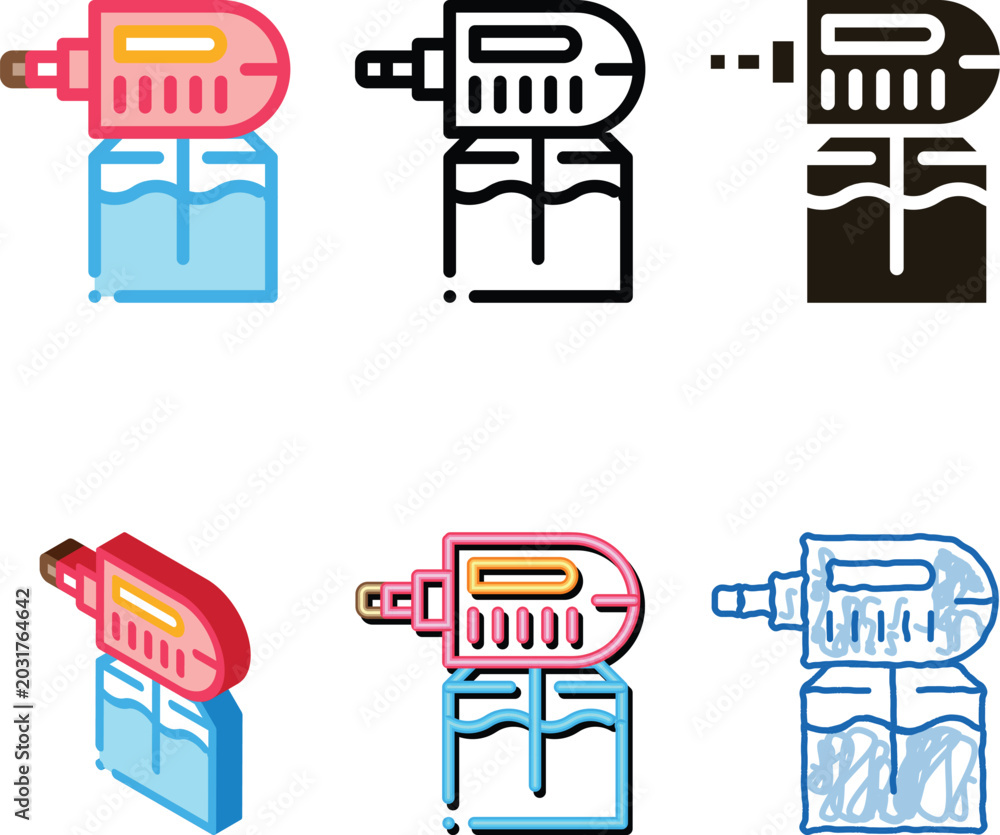 Fototapeta premium Electric Mosquito Icon types Vector. Outline Electric Mosquito Sign. Isolated Contour Symbol