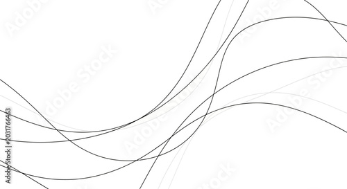 Abstract Wavy Lines on White Background, Minimalist Design, Elegant Curves