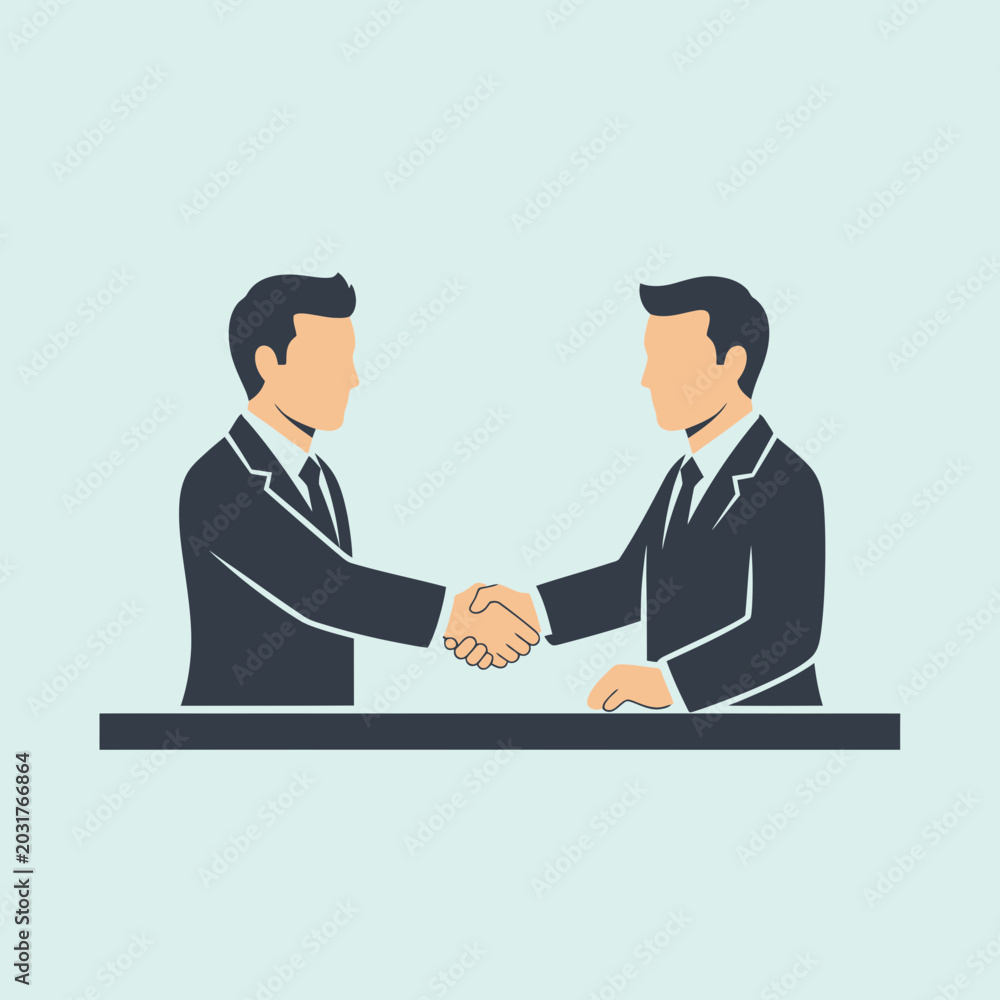 Fototapeta premium Two businessmen shaking hands together.
