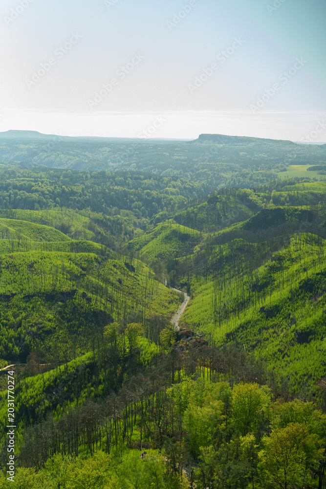 Fototapeta premium Scenic landscape view of Czech Switzerland National Park in Czech Republic, Europe travel destination and nature concept