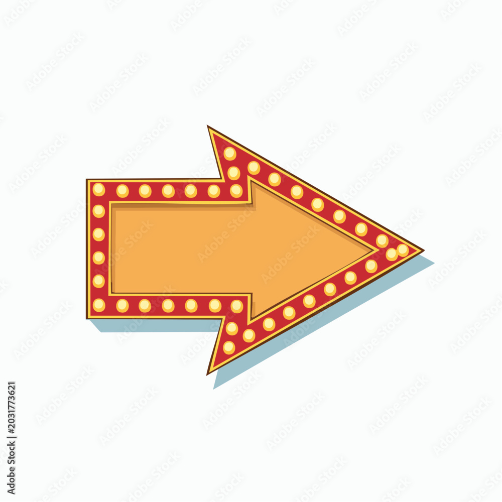 Fototapeta premium Retro Arrow Sign with Marquee Lights