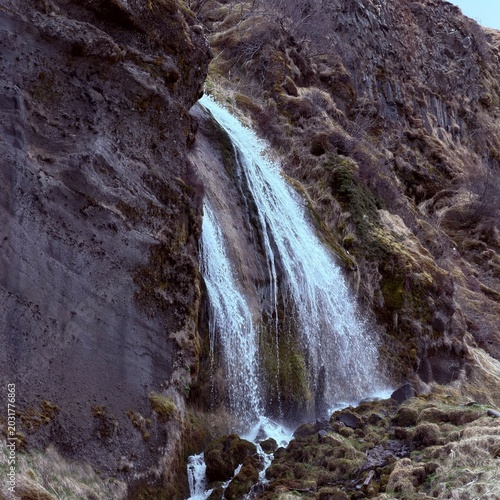 waterfall on the rocks