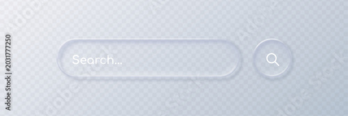 Fényképezés Realistic liquid glass search bar isolated on transparent background